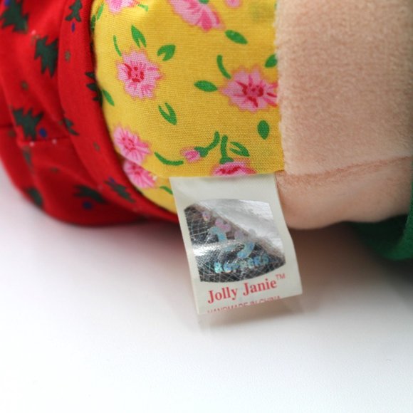 Ty Beanie Bopper Jolly Janie Wearing Polar Bear Slippers & Pigtails 13.5"  NWT - Picture 9 of 11